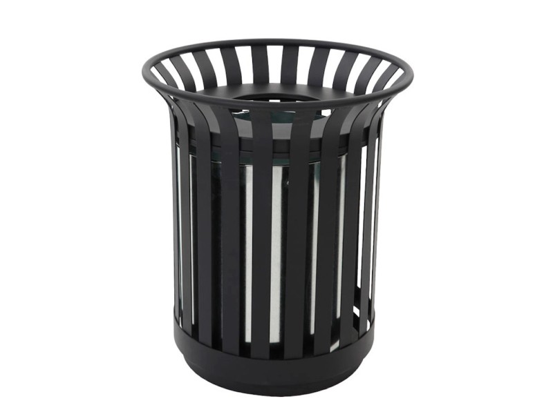 PROREGAL Runder Abfallbehälter Für den Außenberreich 69 Liter HxØ 70 x 59 cm Schwarz