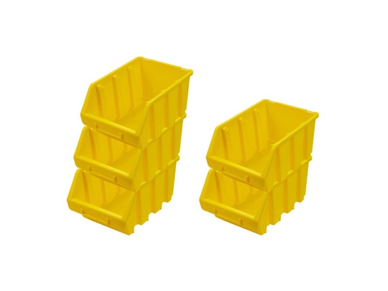 PROREGAL SuperSparSet 5x Sichtlagerbox 3 HxBxT 12,6 x 17 x 24 cm Polypropylen Gelb