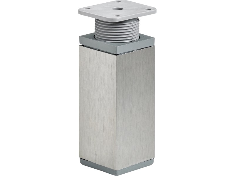 Hettich Möbelfuß 100 - 115 mm x 40 mm x 40 mm Stahl Edelstahl-Optik 1 Stück